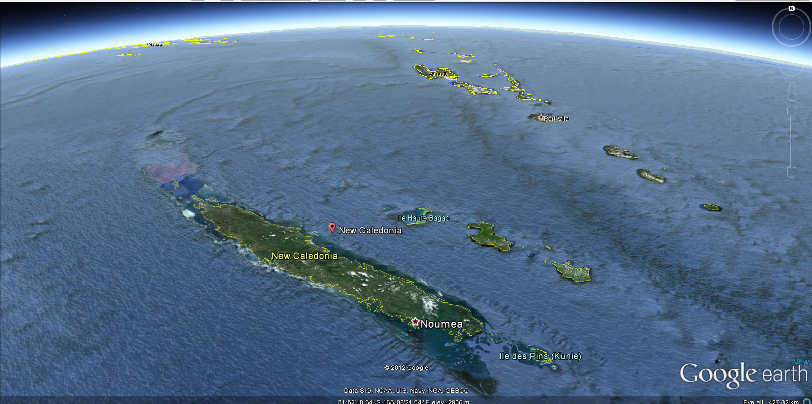 nouvelle caledonie terre carte